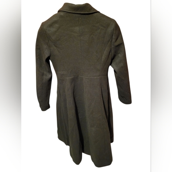Curlbiuty Women's Pea Coat Double Breasted A Line Trench Coat Green Size Small - Picture 2 of 8